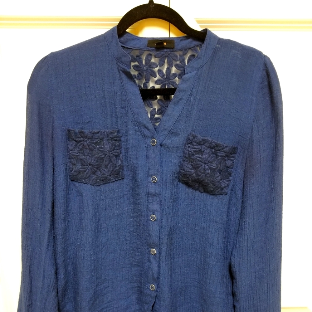 Two long-sleeve button down blouses